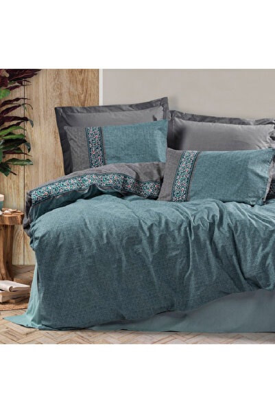 Talis Erna Double Bed Linen Petrol, 100% Cotton