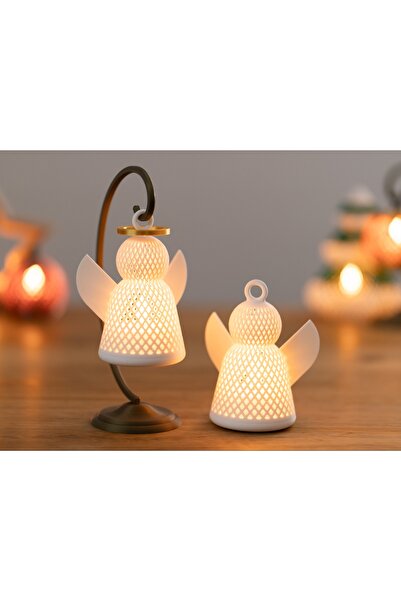 Silva Co Işıklı Melek Mum Süsü – Dekoratif Melek Figürü - Tealight Led Mum He...