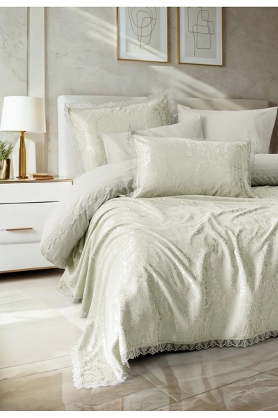 Talis Double Bed Linen Set and Pique Velora Adacayi Duvet Cover, 100% Cotton