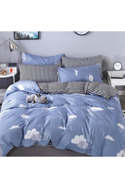 Talis Rainy Cloud Double Bed Linen, Satin Cotton