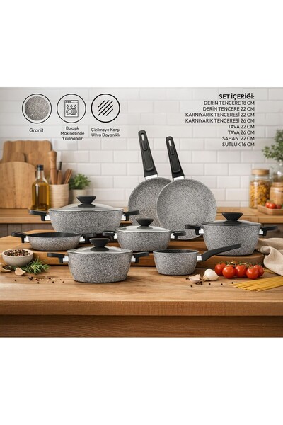 Emsan Fortis 12 Piece Granite Cookware Set