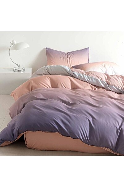 Talis Double Accent Salmon Bed Linen, Satin Cotton