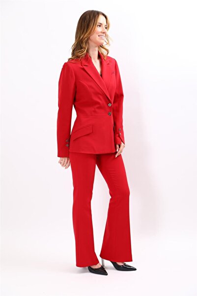 ÖNDER ÖZSOY Men's Lapel Collar Double-Breasted Modern Jacket & Spanish-Cut Tr...