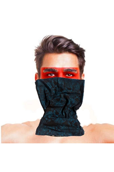 Kanonik Education Baf Bandana Multiple Skull Blue Black Mask