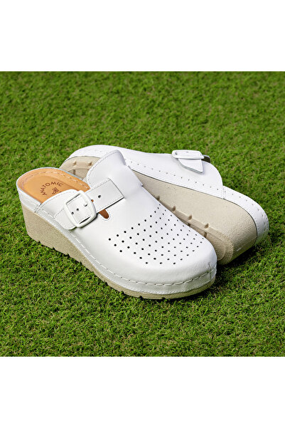 Tellus Women's Leather Medical Clogs 27-09, White