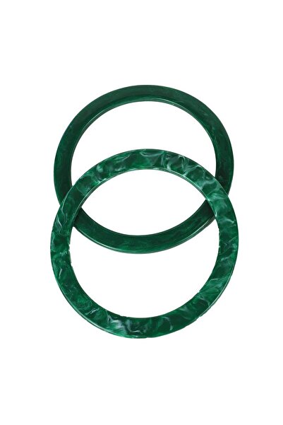 Ritzz Flat Round Acrylic Bag Handle 15 cm - Green