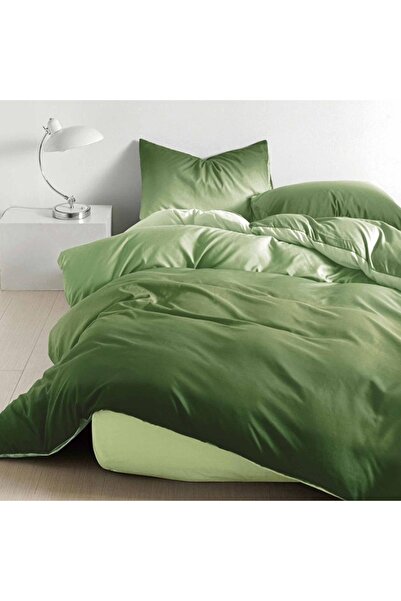 Talis Green Accent Double Bed Linen, Satin Cotton