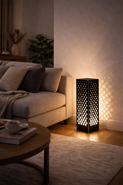 Taşteks Modern Dekoratif Lamba / Aplik – 55 cm Işık Desenli, 4 Panelli Şık Or...