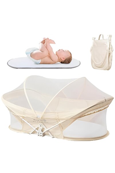 Ominii سرير أطفال محمول للسفر وقابل للطي مع ناموسية، حقيبة سفر، مرتبة قابلة ل...