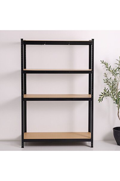 Milano رف فولاذي بأربعة طبقات مع لوح MDF، رف تخزين شديد التحمل 120×45×180 سم،...