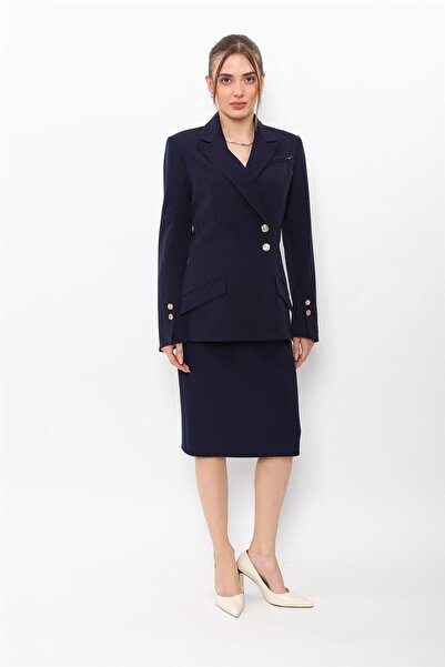 ÖNDER ÖZSOY Men's Lapel Collar Double-Breasted Modern Jacket & Short Pencil S...