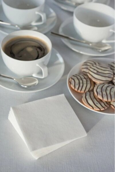 alenked White Airlaid Fabric Textured 20X20 cm Cocktail, Bar, Coffee Presenta...