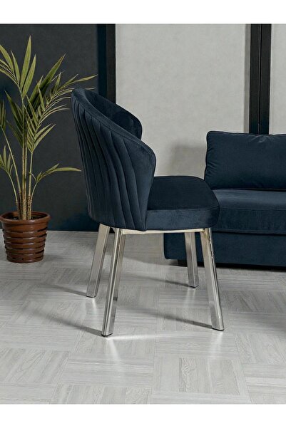 Buketim Mobilya Baby Face Kumaş Metal Gümüş Ayaklı Modern Yemek Odası Mutfak ...