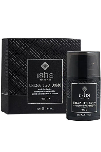 isha Crema de fata pentru barbati, cu acid hialuronic si ulei de argan, 50ml,