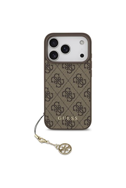 Guess Carcasă pentru iPhone 17 Pro Max, Hardcase 4G Charm Cradle MagSafe, Maro