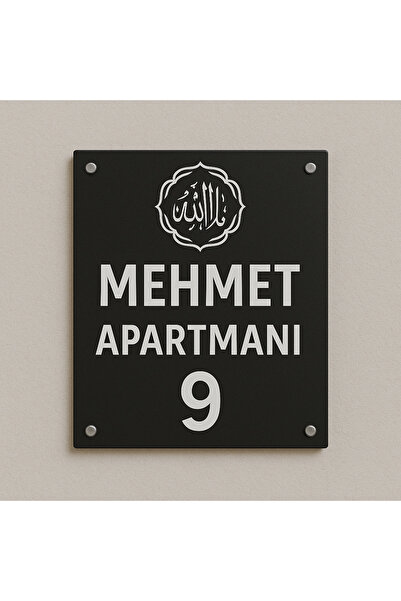 Outdoor One Kişiye Özel Maşallah Kapı İsimliği | Yazılı Pleksi Apartman & Sit...