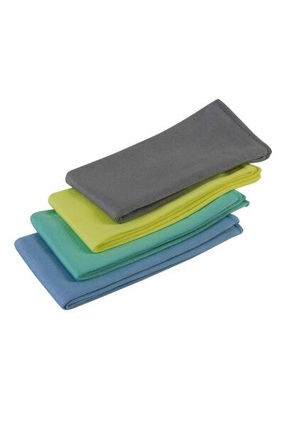 UMBEX PLUS 40x40 Mikrofiber Cam Bezi Süet Oluklu 52 gr (4 Adet ) Sarı Mavı Ye...