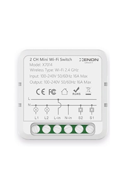 bilteknik Tuya Uyumlu Wifi İki Çıkışlı Akıllı Anahtar İkili Switch