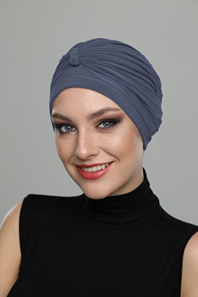 elysianfidan Turban împletit gri închis, gata de purtare, pentru hijab, șapcă...
