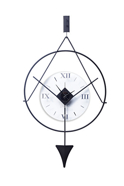 bablo Meridyen Black Klasik Metal ve Cam Duvar Saati 50x90 cm- Sessiz Mekanizma