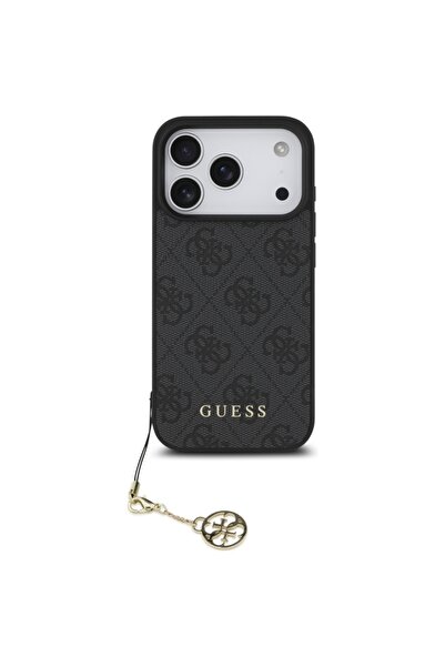 Guess Case for iPhone 17 Pro, Hardcase 4G Charm Cradle MagSafe, Black