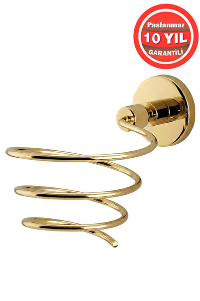 BanyomHome Clk Paslanmaz Flora Fön Askısı Saç Kurutma Makinası Tutacı Altın G...