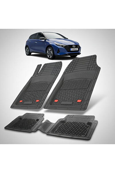 TEAMCAR Car Mats Hyundai i20 2020-2023 - Rubber Floor Mat-Black