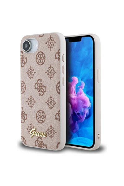 Guess Carcasă pentru iPhone 16e Peony Script MagSafe - Maro