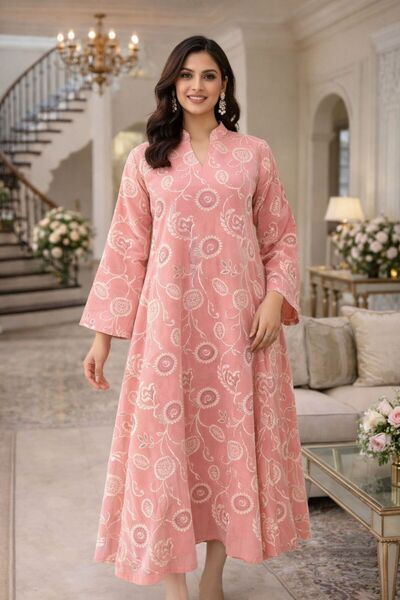 ELLA جلابية كويتيه كتان مطرزه