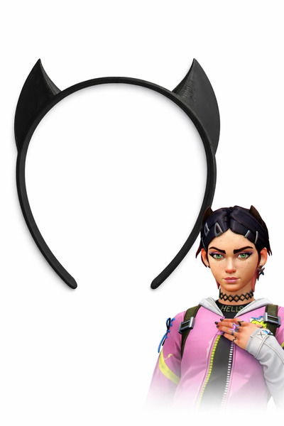 OEM Valorant Clove Esintili Taç Tokası – Kedi Kulaklı Cosplay Saç Aksesuarı