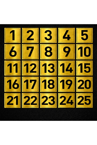 Outdoor One Gold Metal Cabinet Number 1–25 |   School Office Gym 5X5Cm