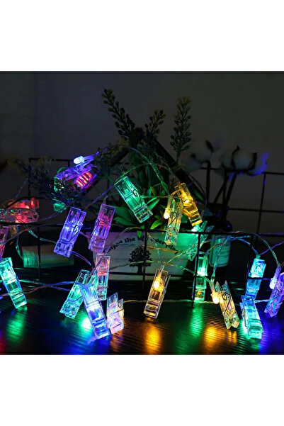 Genel Markalar Gd972 Şerit Pilli Aydınlatma 2 Metre 10 Adet Rgb Mandal Led