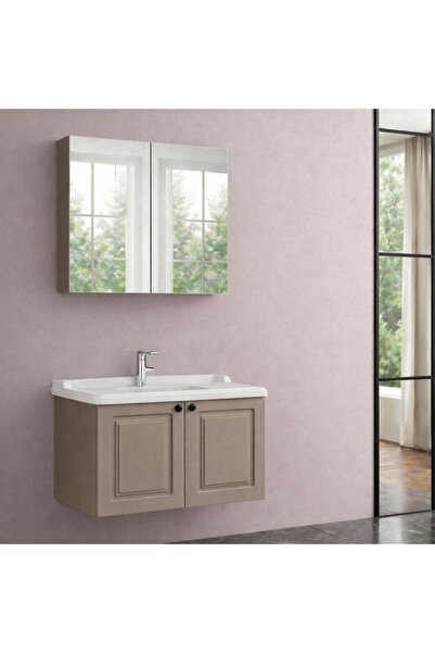 Gold Ban-yom RİSUS 80 VİZON MDF Banyo Mobilyası Seti