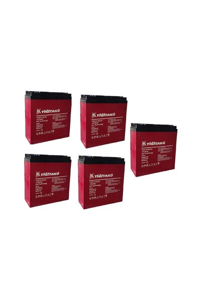 YİĞİT AKÜ Yiğit 24Ah 12V Dik Akü5'li SET 2026 ÜRETİM AKÜ EBATLARI: 169x179x78mm