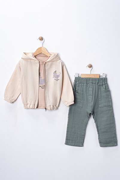 Pio Kids 6-24 Months Little Sea Lion Print Hooded Zipper Cardigan Thick Musli...