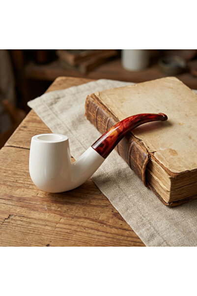 Altınışık Lületaşı El Oyma Lületaşı Pipo 9mm Filtre Uyumlu, Düz Parlak Gövde,...