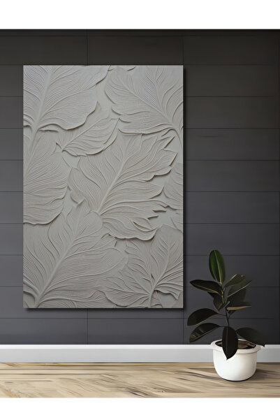 Teona Ahşap Kabartma Yaprak Desenli Modern Ahşap Dekoratif Tablo Ev,Ofis,Salo...