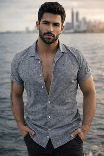 COLVIS MAN Kısakol Ceket Yaka Erkek Gömlek