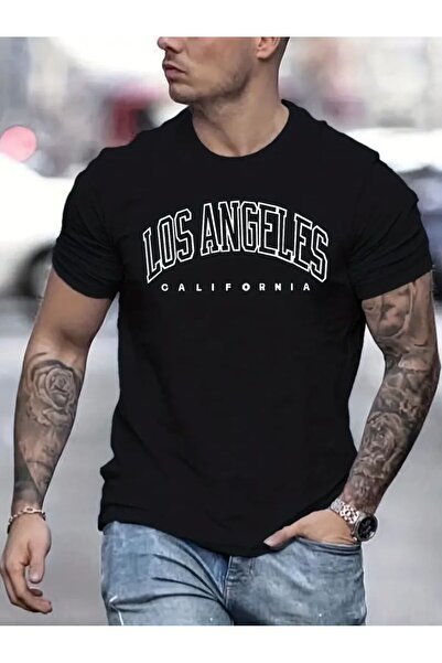 EFFRENATU تي شيرت مطبوع عليه نصًا للجنسين - رقبة دائرية، أكمام قصيرة، كاجوال