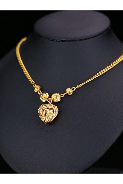 ALZAHR Luxury Gold-Plated Filigree Heart Pendant Necklace with Textured Beads...