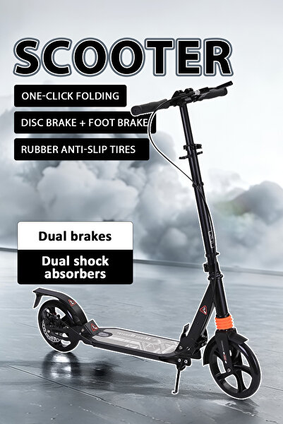 Vitakit One-Click Foldable Scooter | Dual Brakes, Shock Absorbers – Portable ...