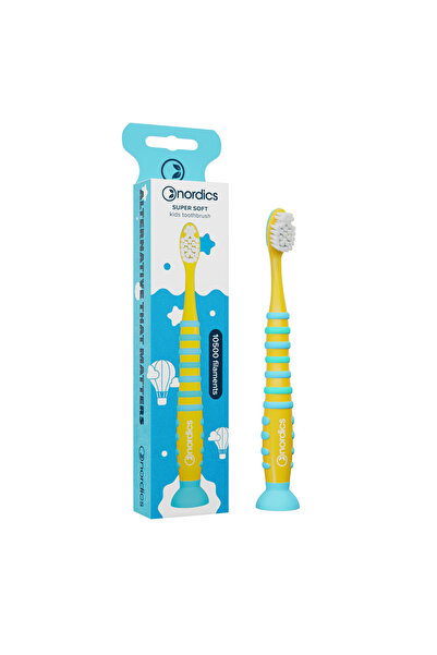 Nordics PREMIUM children's toothbrush, 10500 filaments, super soft, yellow,