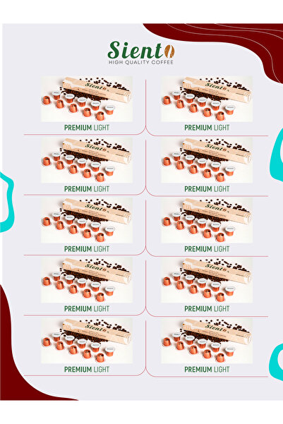 100 ADET Premium Light Kapsül Kahve (Nespresso Uyumlu) (10 Kutu)