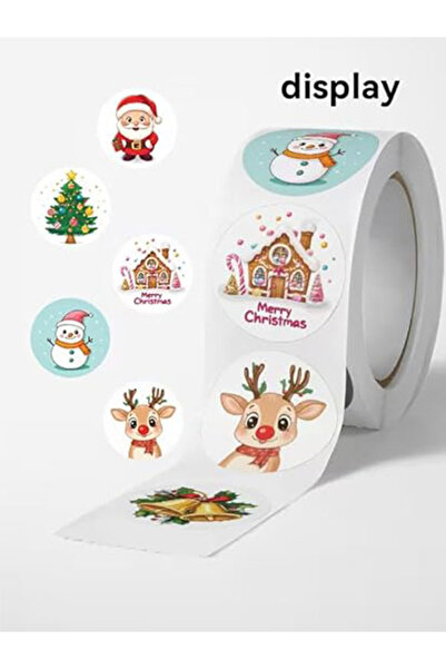 Generic 20 Rolls Multi-Color Christmas Pattern Round Stickers