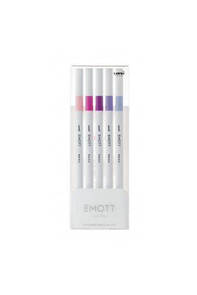 UNİ-BALL Martor fin UNI EMOTT PEM-SY, 0.4 mm, nr. 7, set 5 culori pastelate