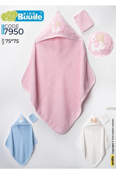 My Baby Kumsal Buude Kids 100% Organic Cotton Swaddle Towel 75X75 cm with Pou...