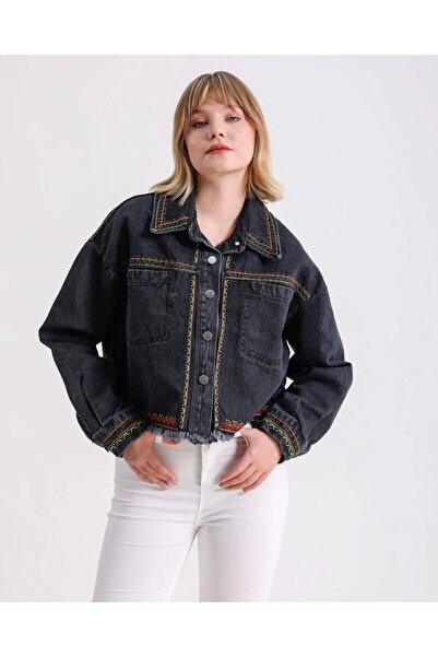 Hatun Atila سترة نسائية من الدنيم المطرز 8584