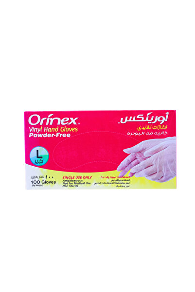 Orinex قفازات فينيل خالية من الرصاص، مقاس كبير، 100 قطعة