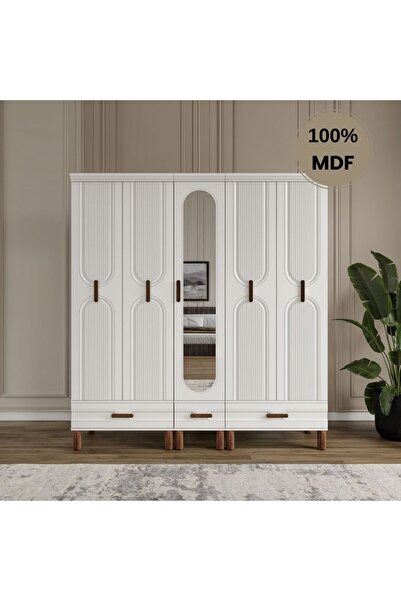 comiet Zen 5 kapak ayaklı tasarım country MDF gardırop