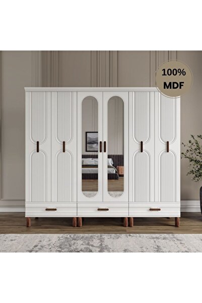 comiet Zen 6 kapak ayaklı tasarım country MDF gardırop